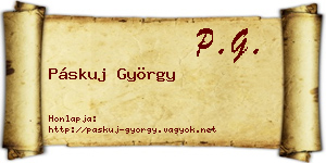 Páskuj György névjegykártya